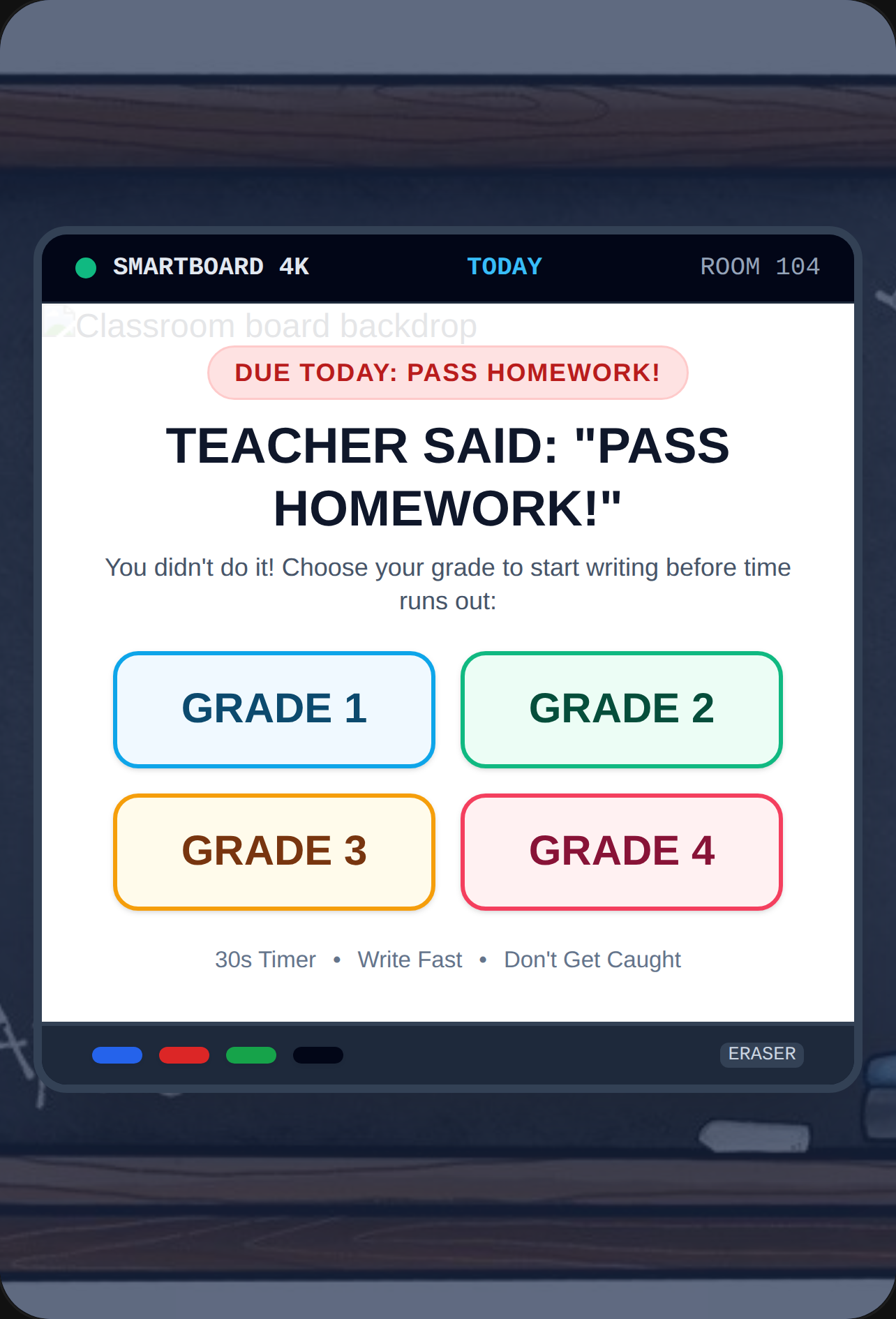 Homework Dash or red light greeen light cover