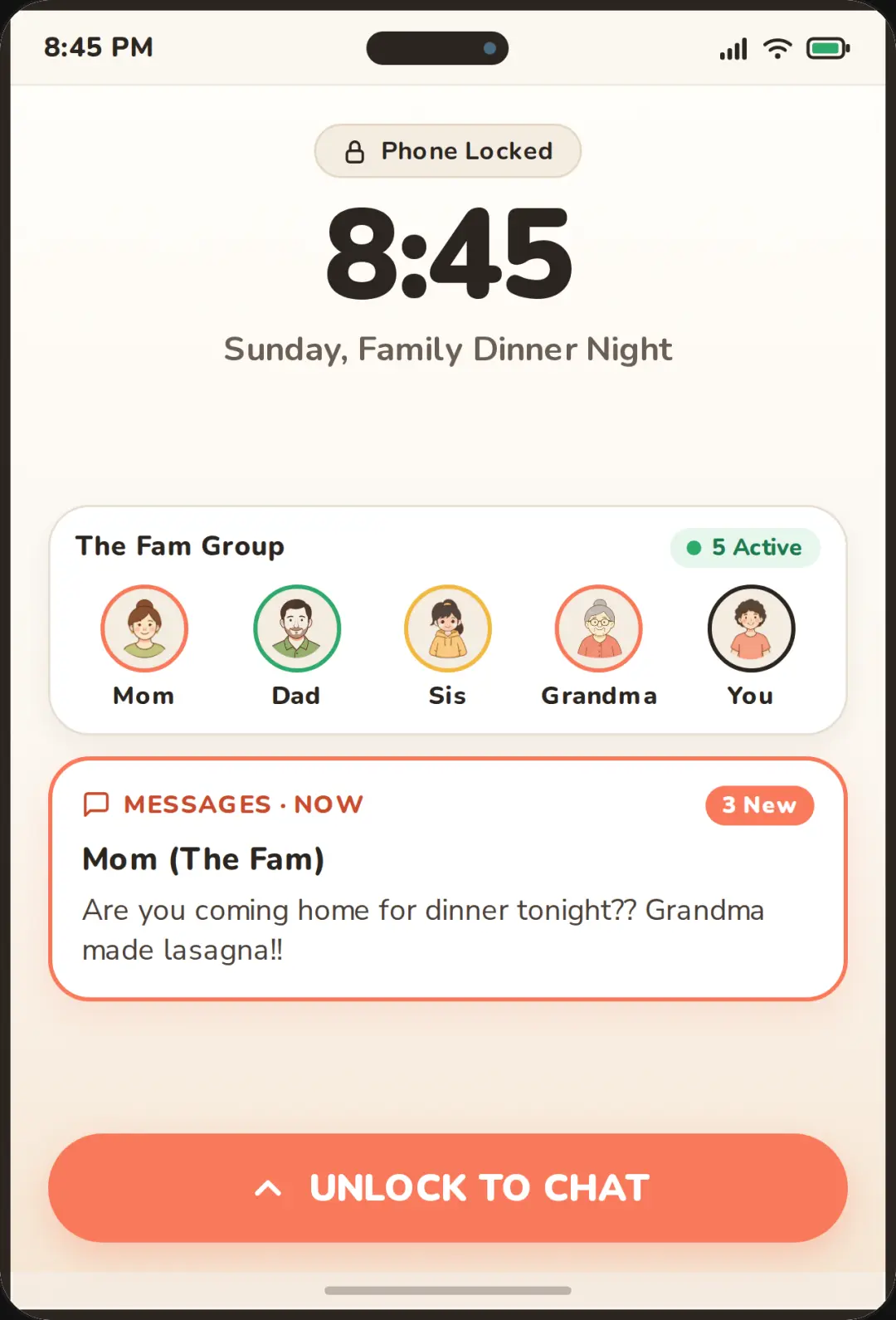 The Fam — Family Chat Phone - the passcode is 6719 cover