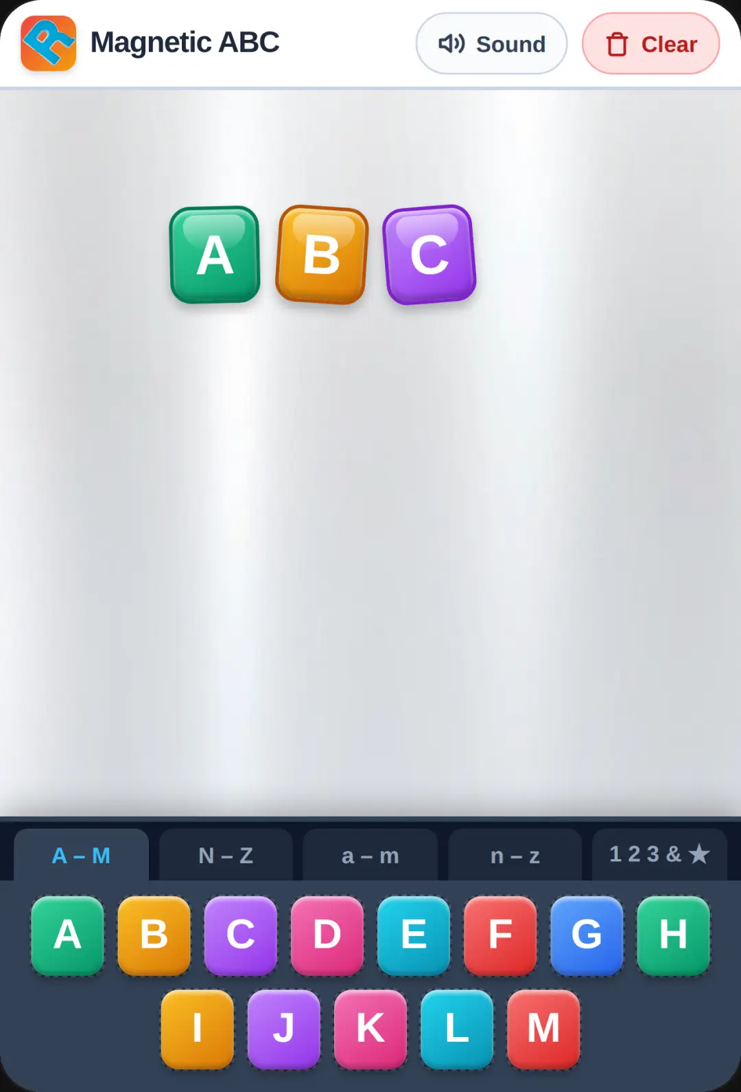 Magnetic ABC's fridge cover