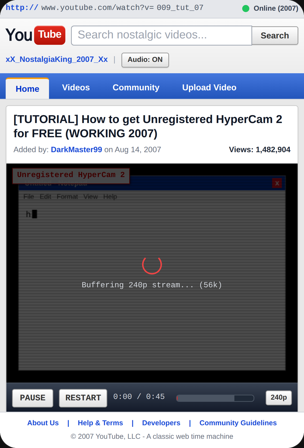 YouTube (2007) cover