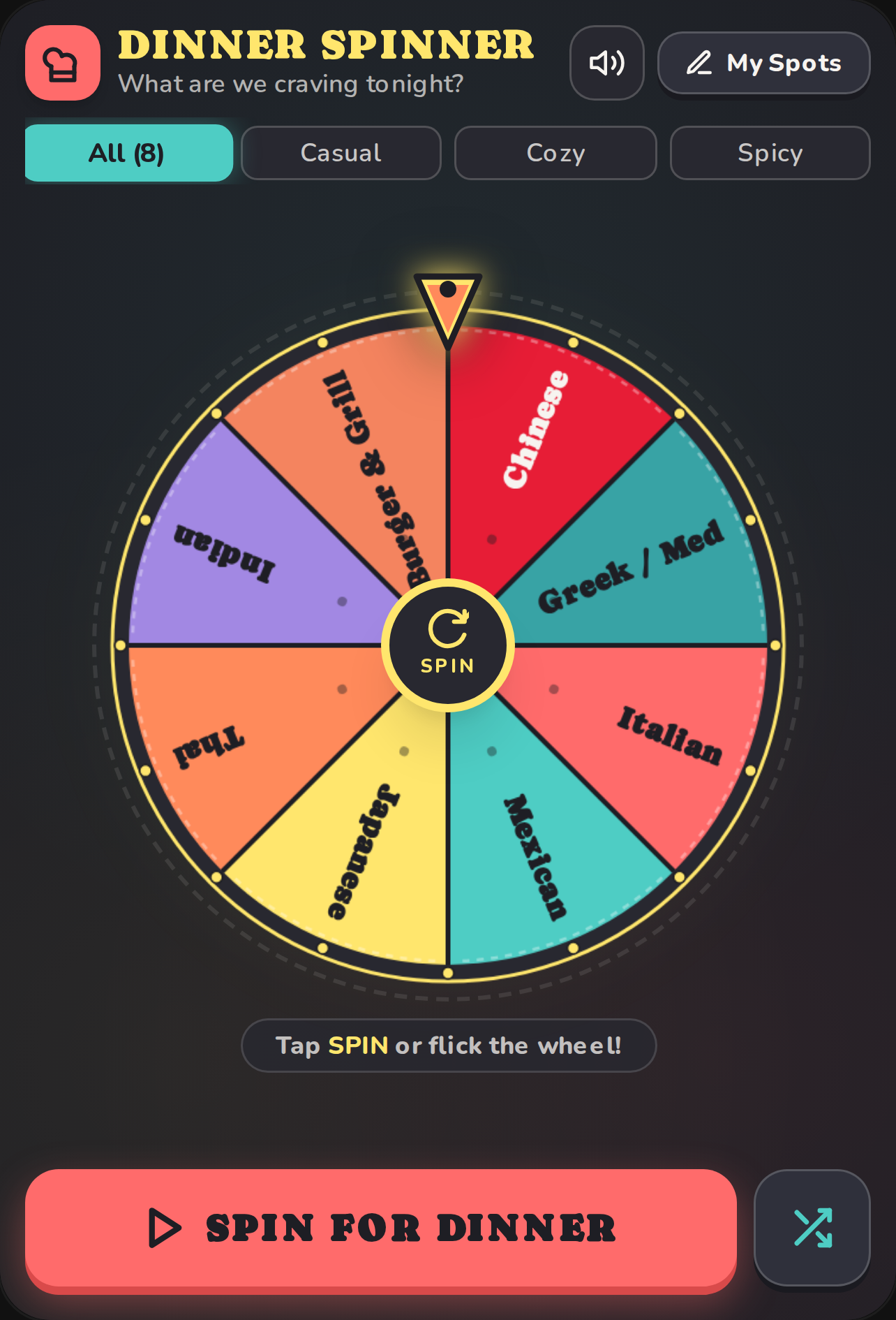 Dinner Spinner - Cuisine Decider cover