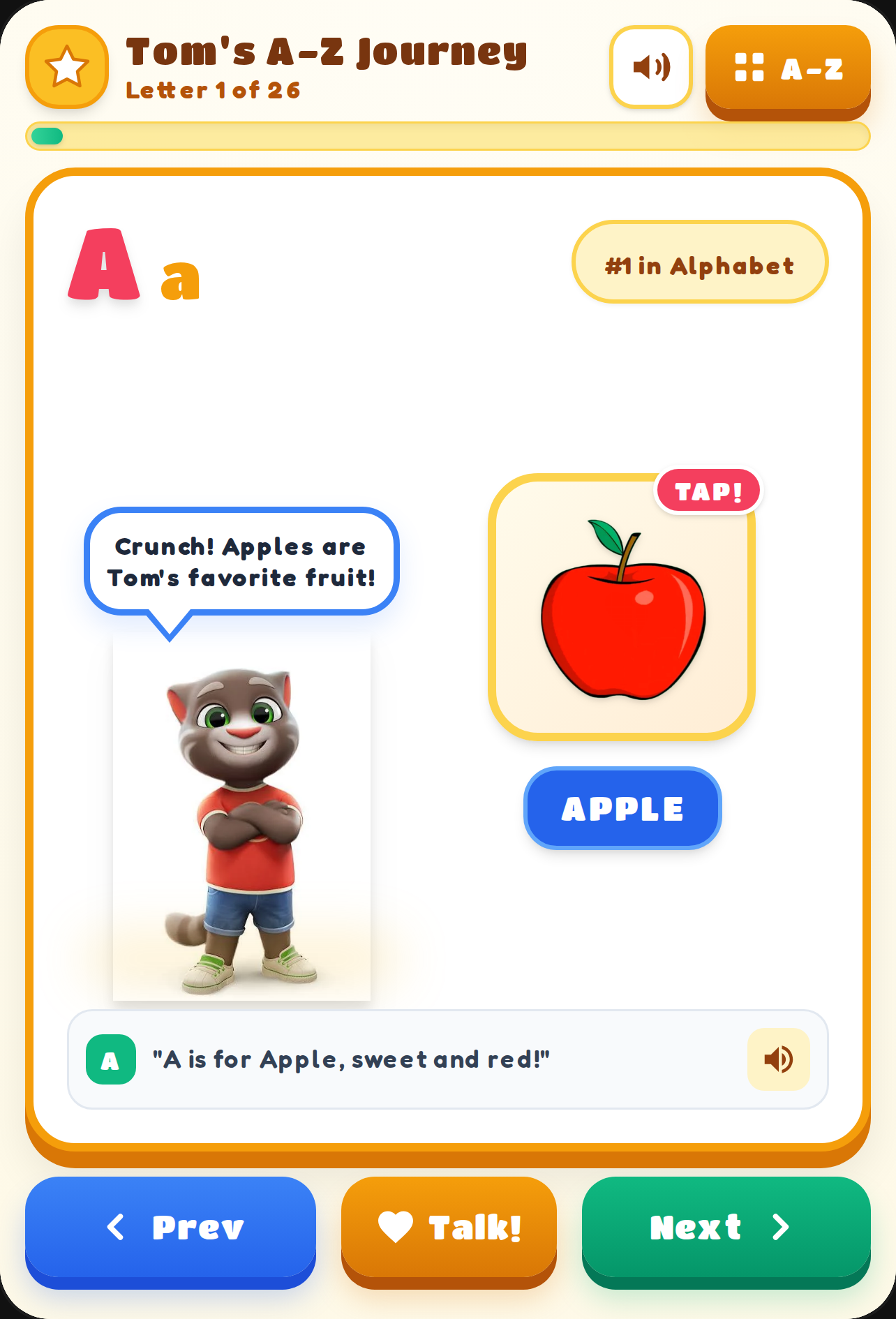Talking Tom A-Z Storybook Adventure cover
