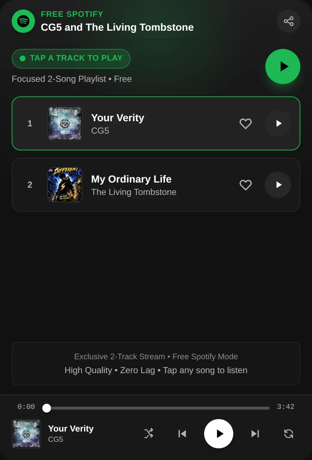 Free Spotify - CG5 and The Living Tombstone cover