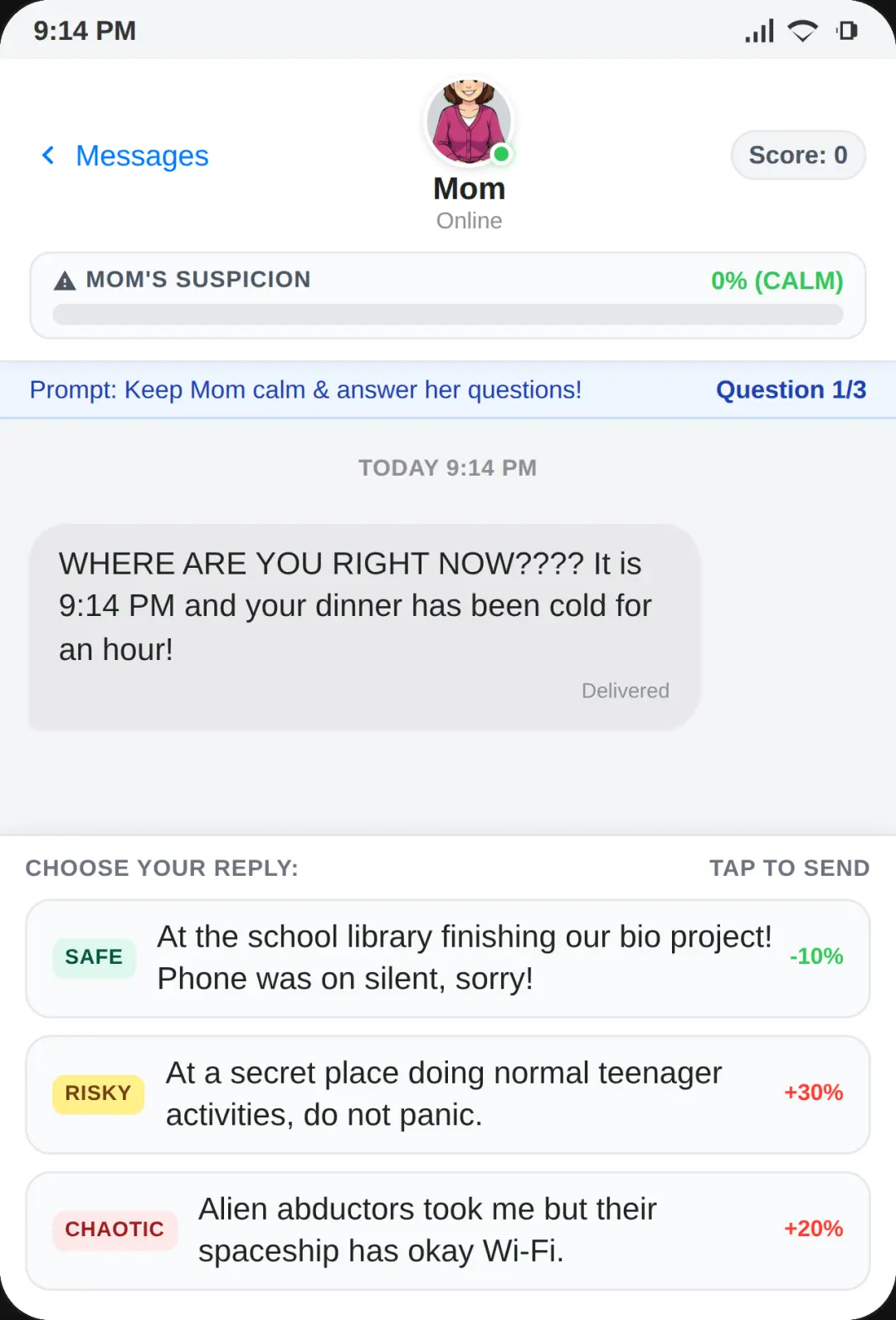 Text Your Mom - Can You Keep Her Calm? cover