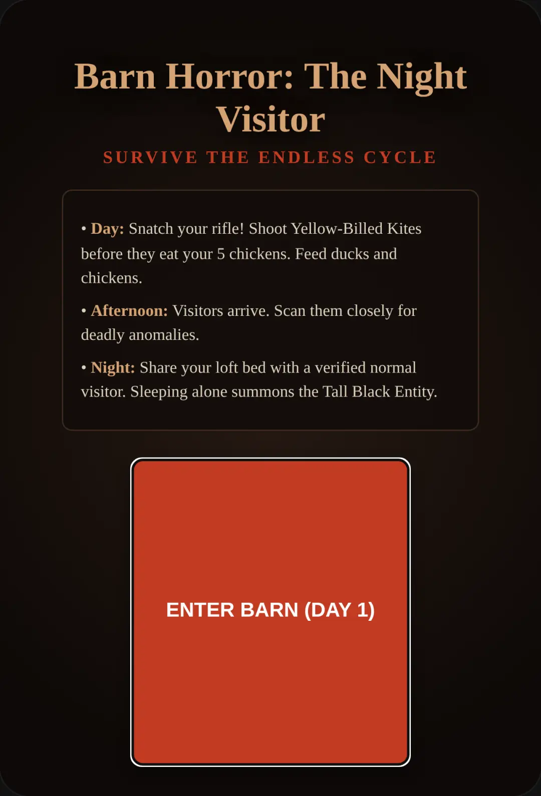 Barn Horror: The Night Visitor cover