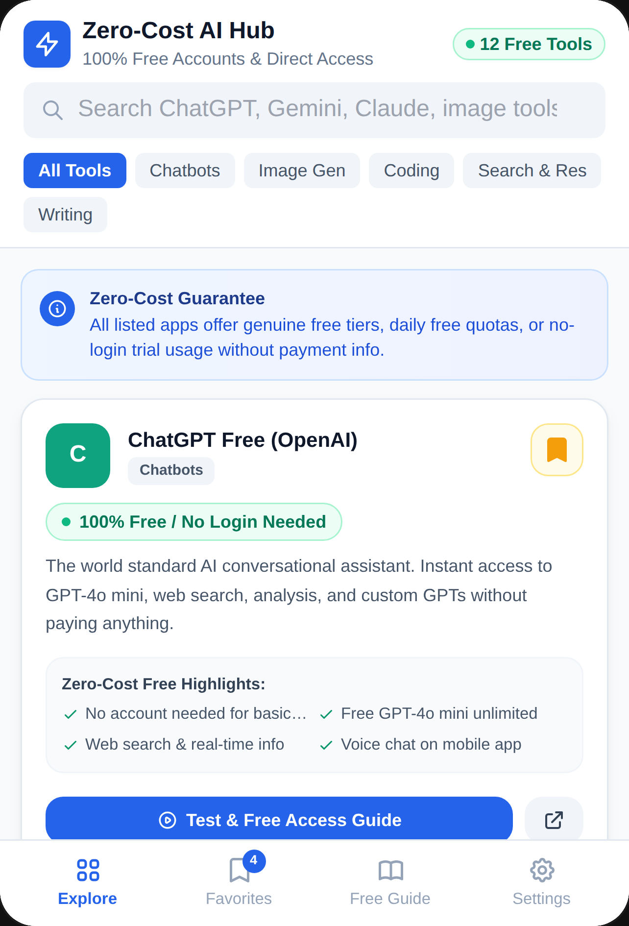 Free AI Hub - Zero Cost Tools & Directory cover