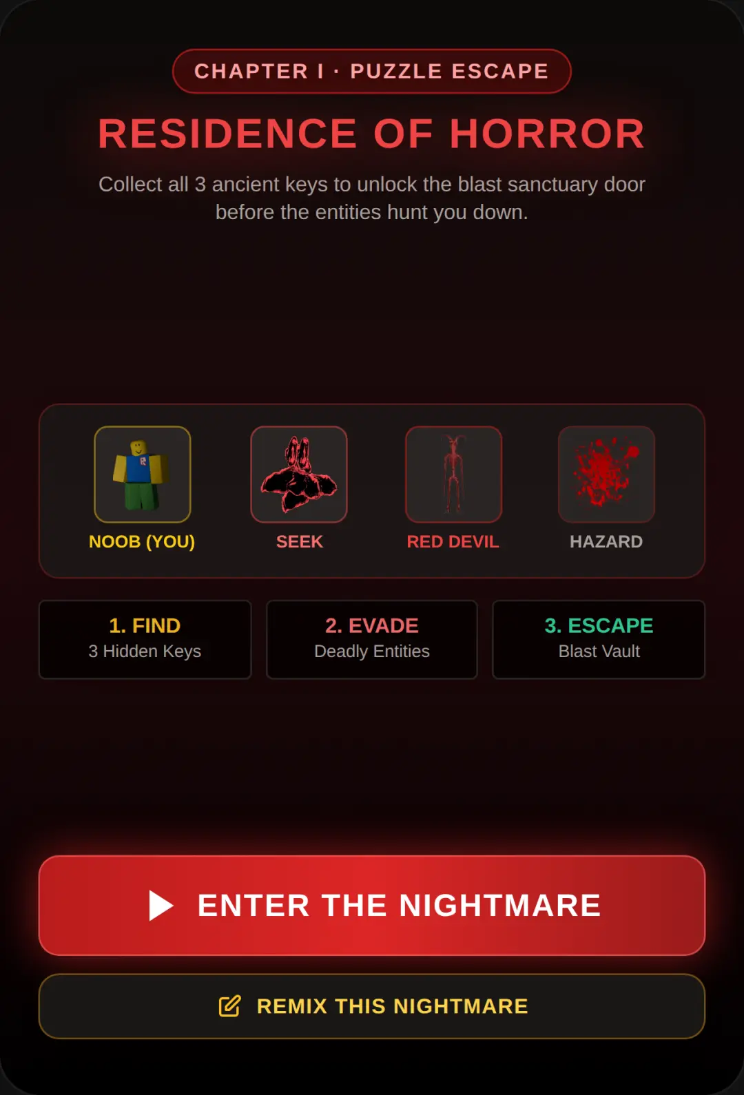 Residence of Horror: Noob Escape cover