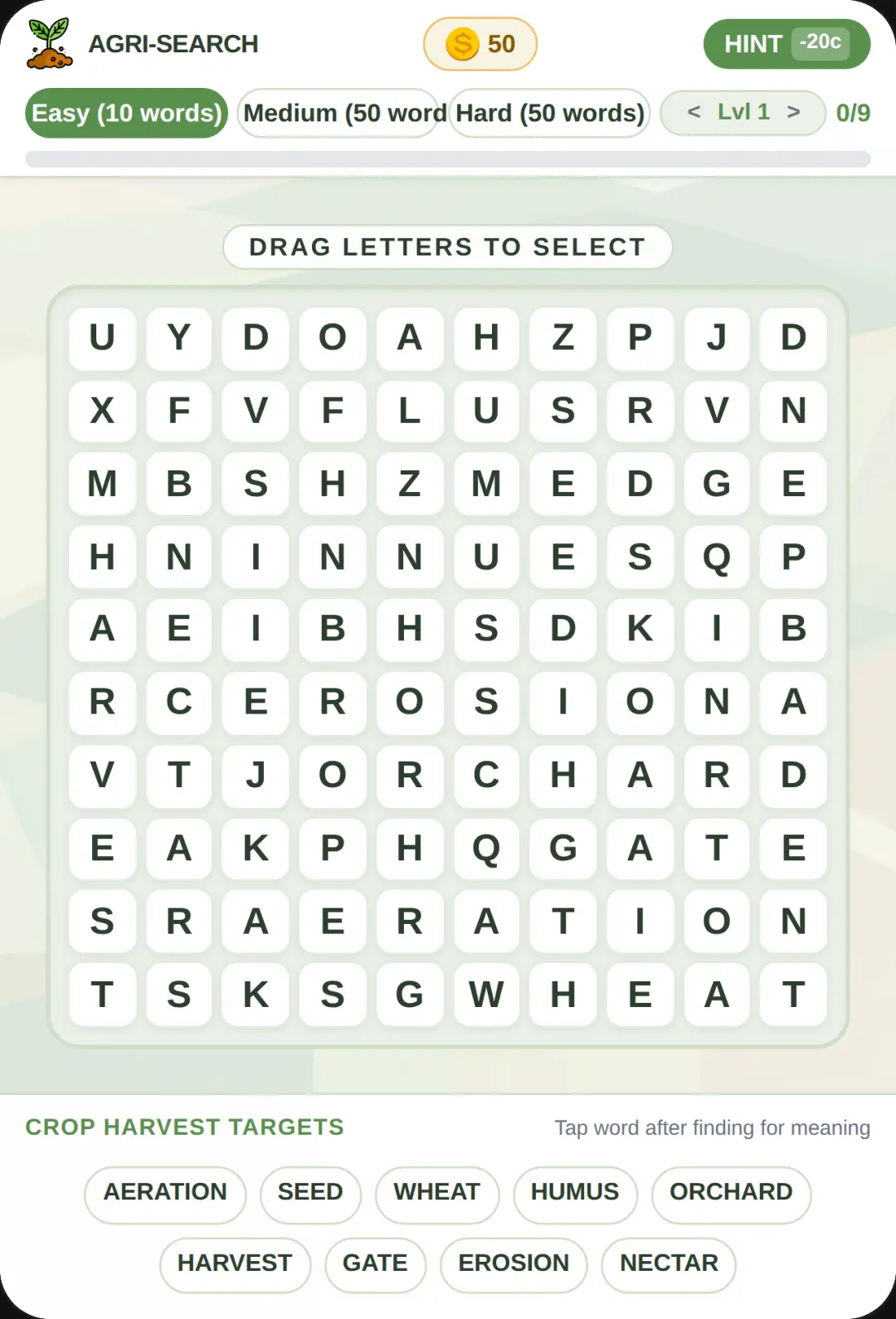 Agriculture Word Search cover