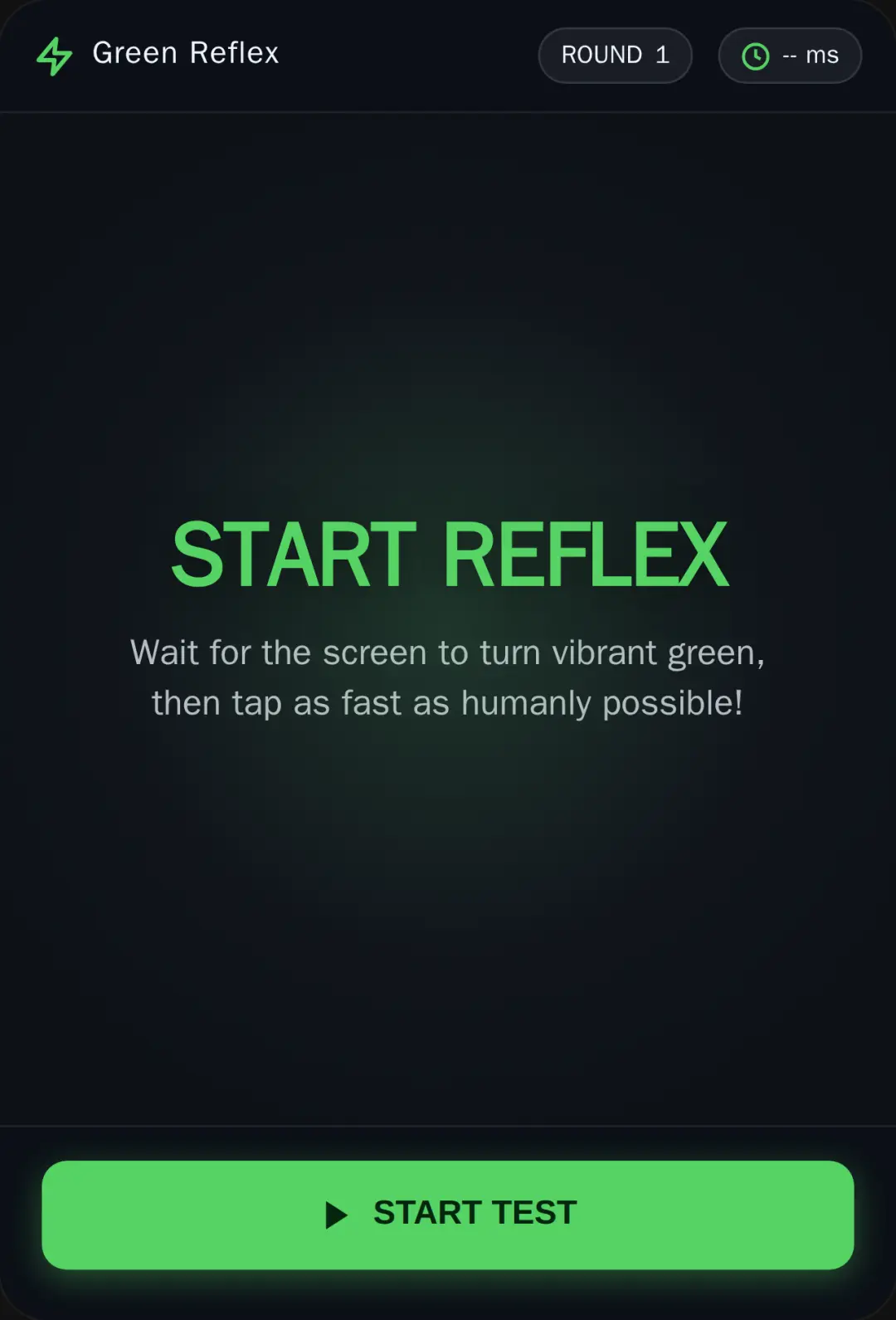 Green Screen Reaction Time Test cover