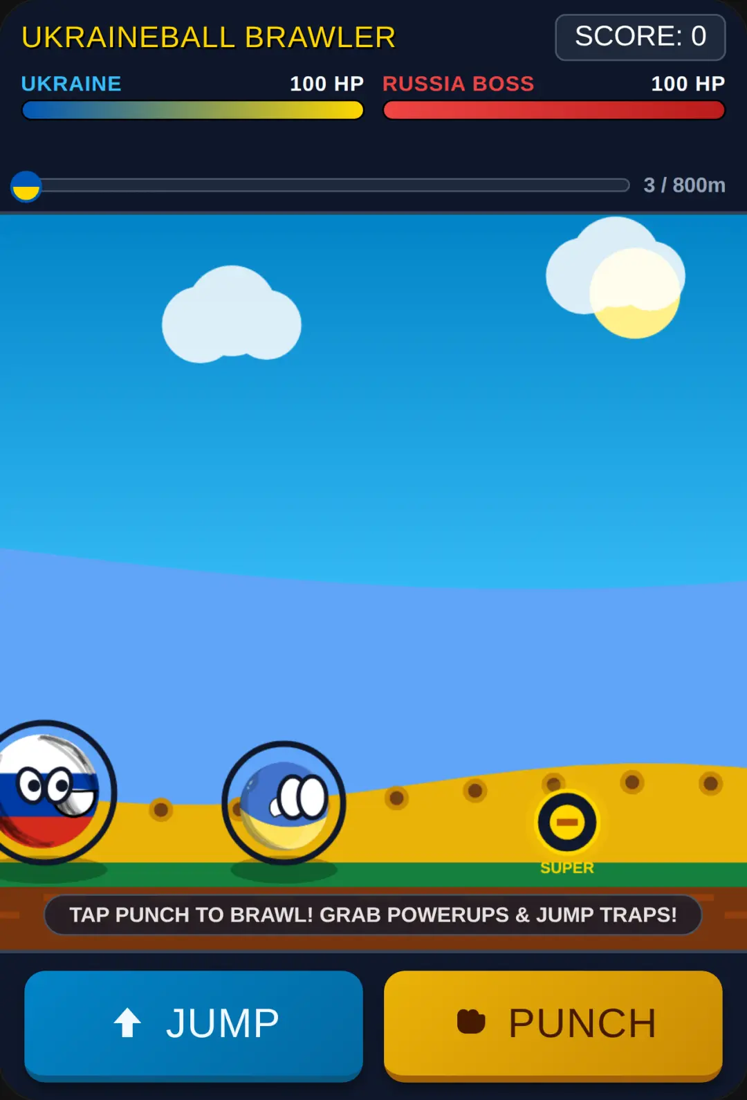 ukraine ball fight russia (sry for ukraieball having 3 eyes) cover