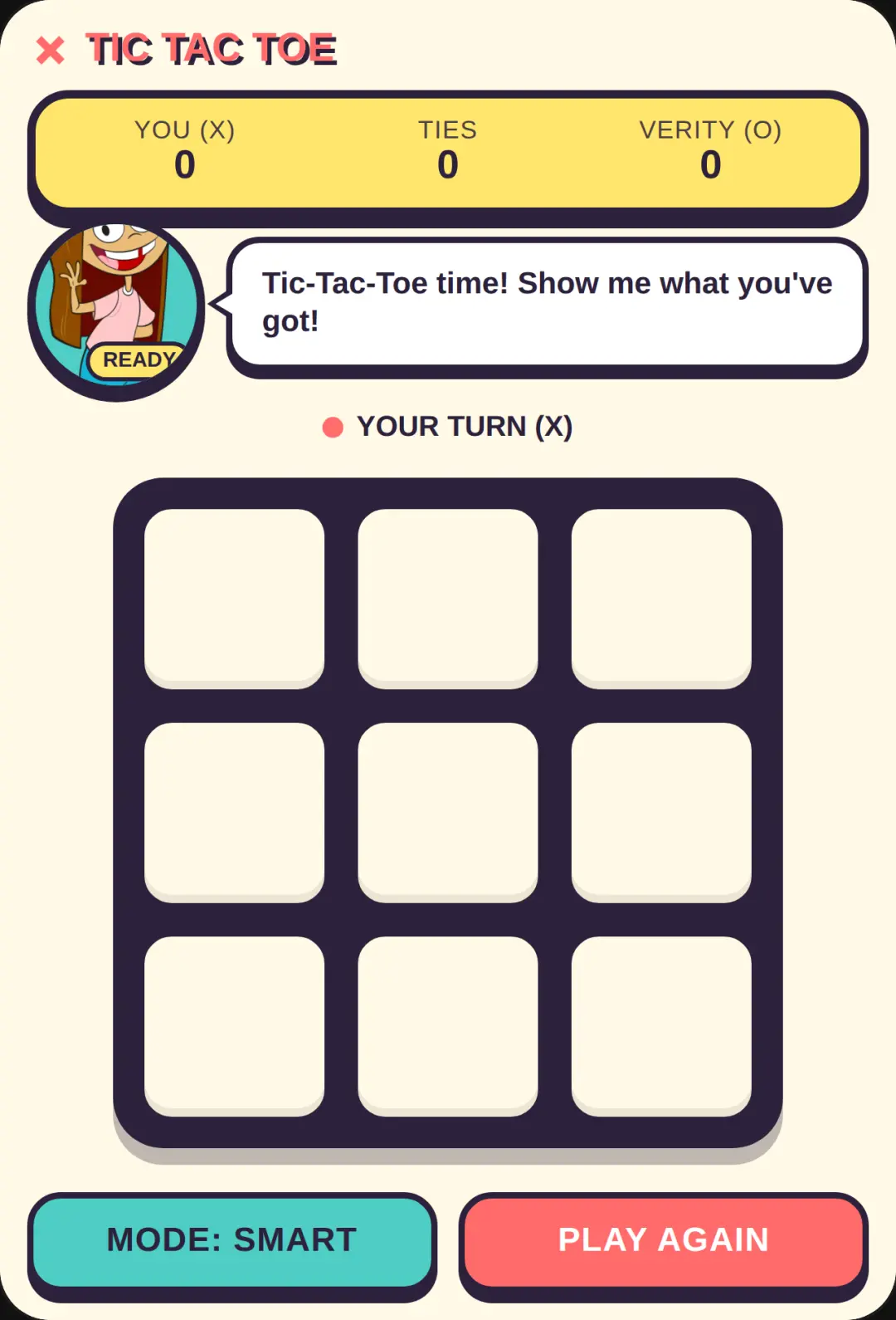 Tic Tac Toe with Verity cover