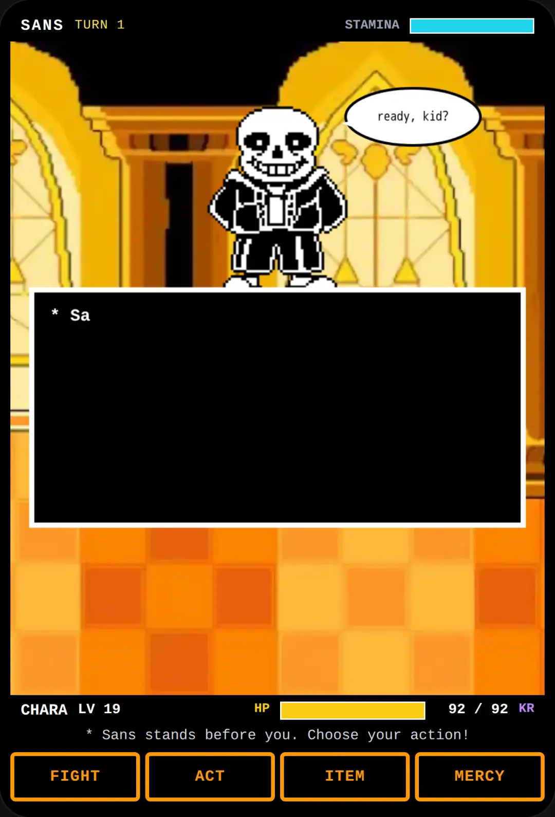 SANS BOSS BATTLE cover