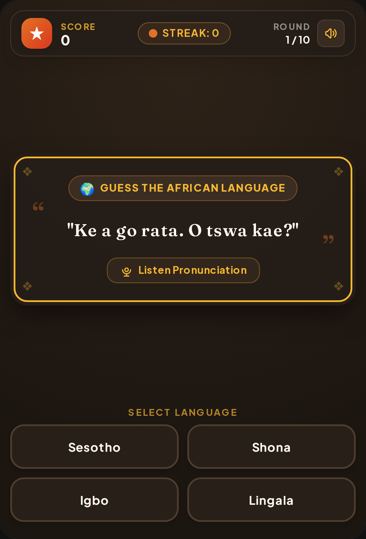 African Language Guess cover