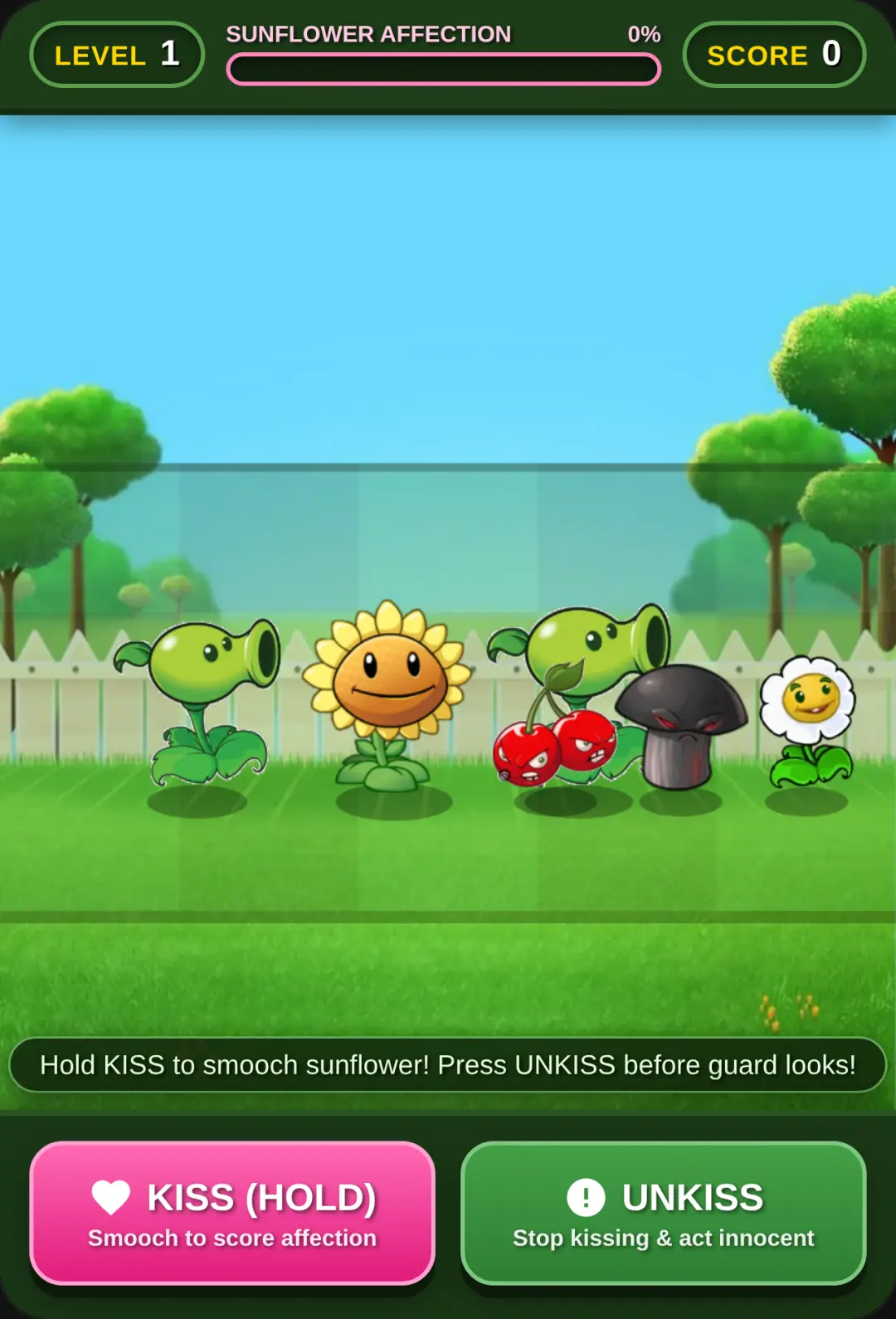 Sunflower Secret Kiss - PvZ Stealth cover