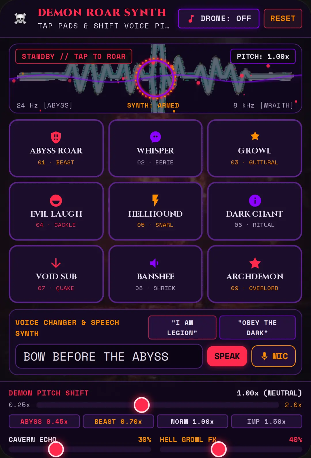 DEMON ROAR - Synth & Voice Changer cover