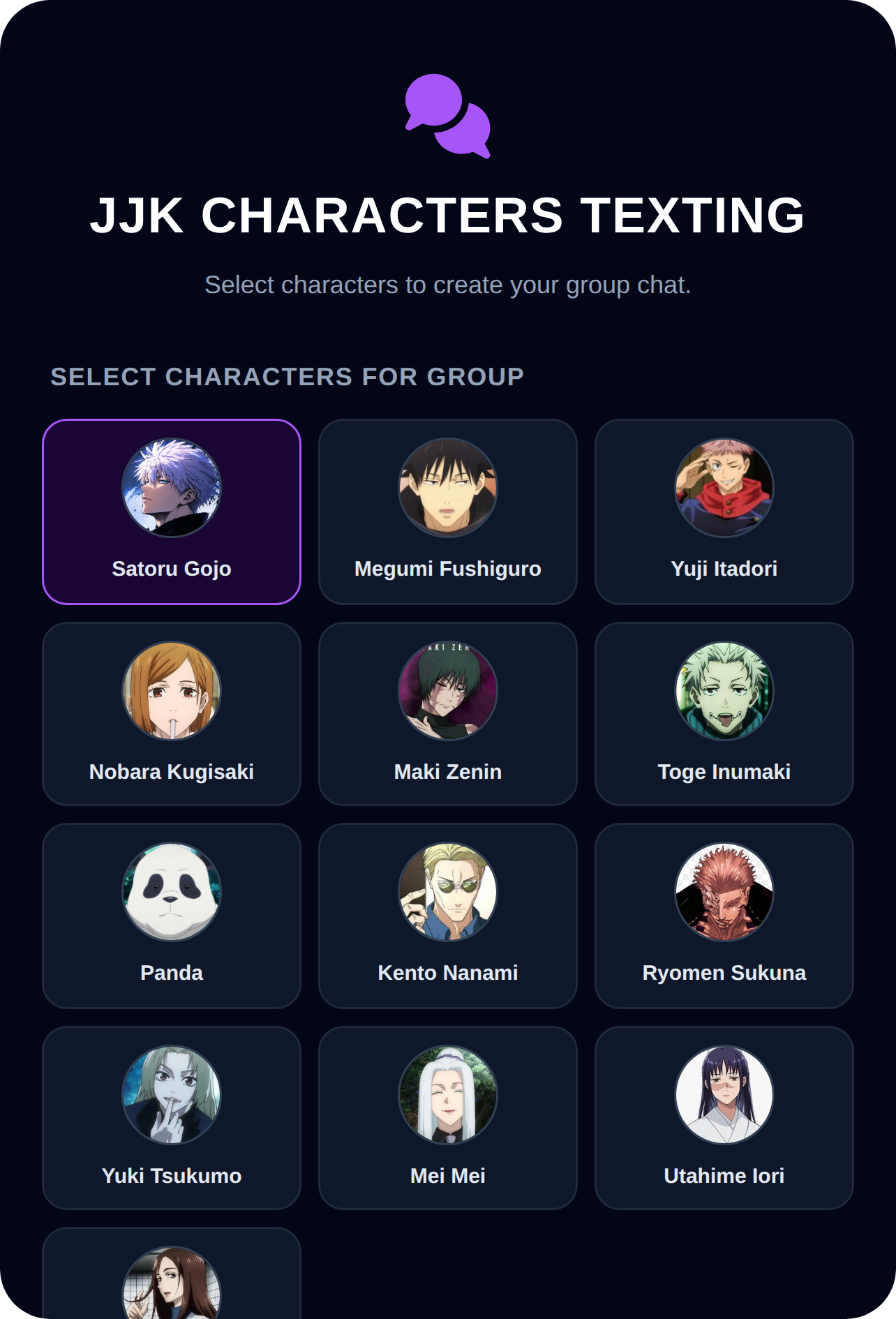 JJK Characters texting cover
