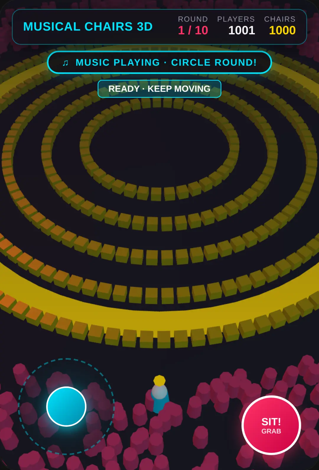 3D Musical Chairs: 1000 AI Royale cover