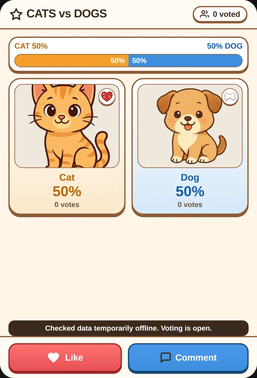 CATS vs DOGS - Online Vote cover