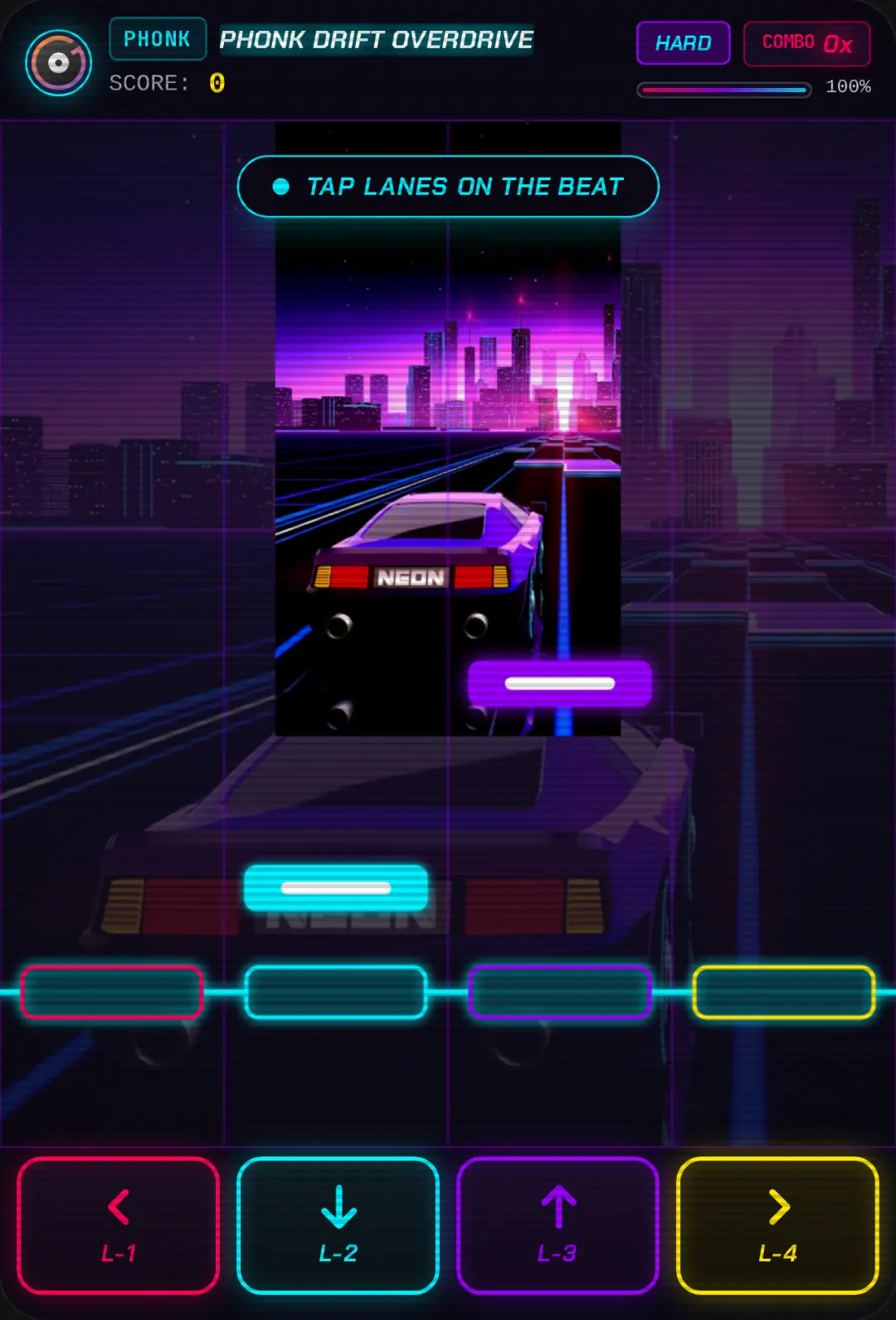 Neon Phonk Drift - 4-Lane Rhythm cover