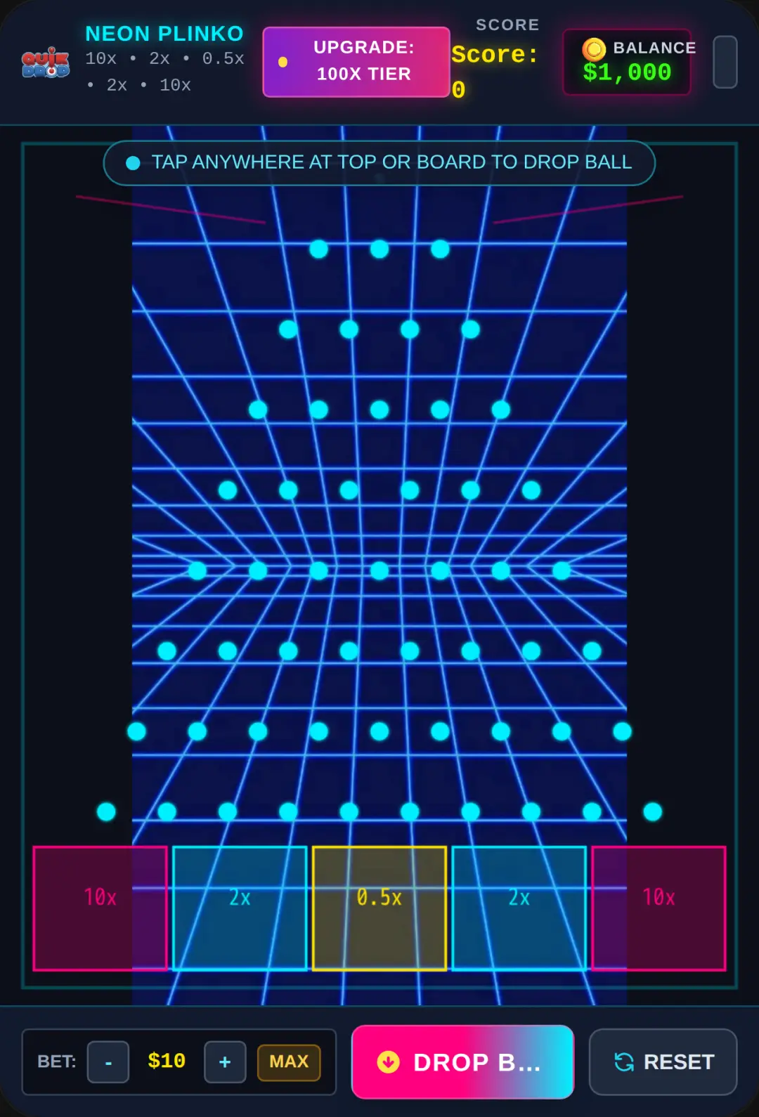 Neon Plinko miniapp / / cover
