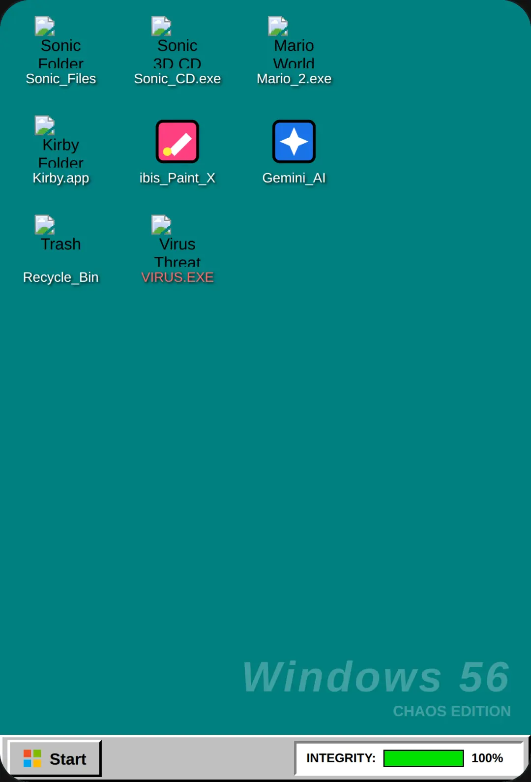 Windows 56: Sonic, Mario, Kirby vs Virus.exe cover