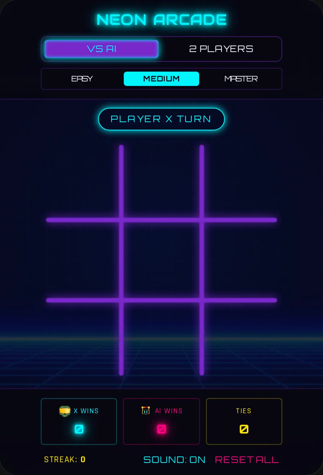 Neon Arcade Tic-Tac-Toe cover