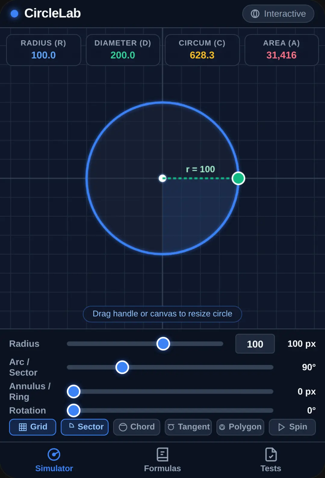 CircleLab - Circle Simulator & Formula Lab cover