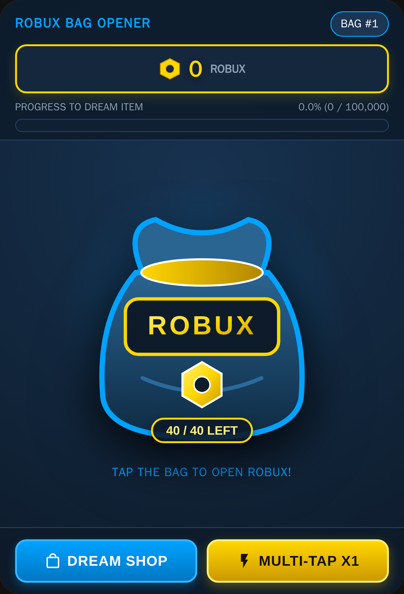 Robux Bag Clicker - 12 Year Dream cover