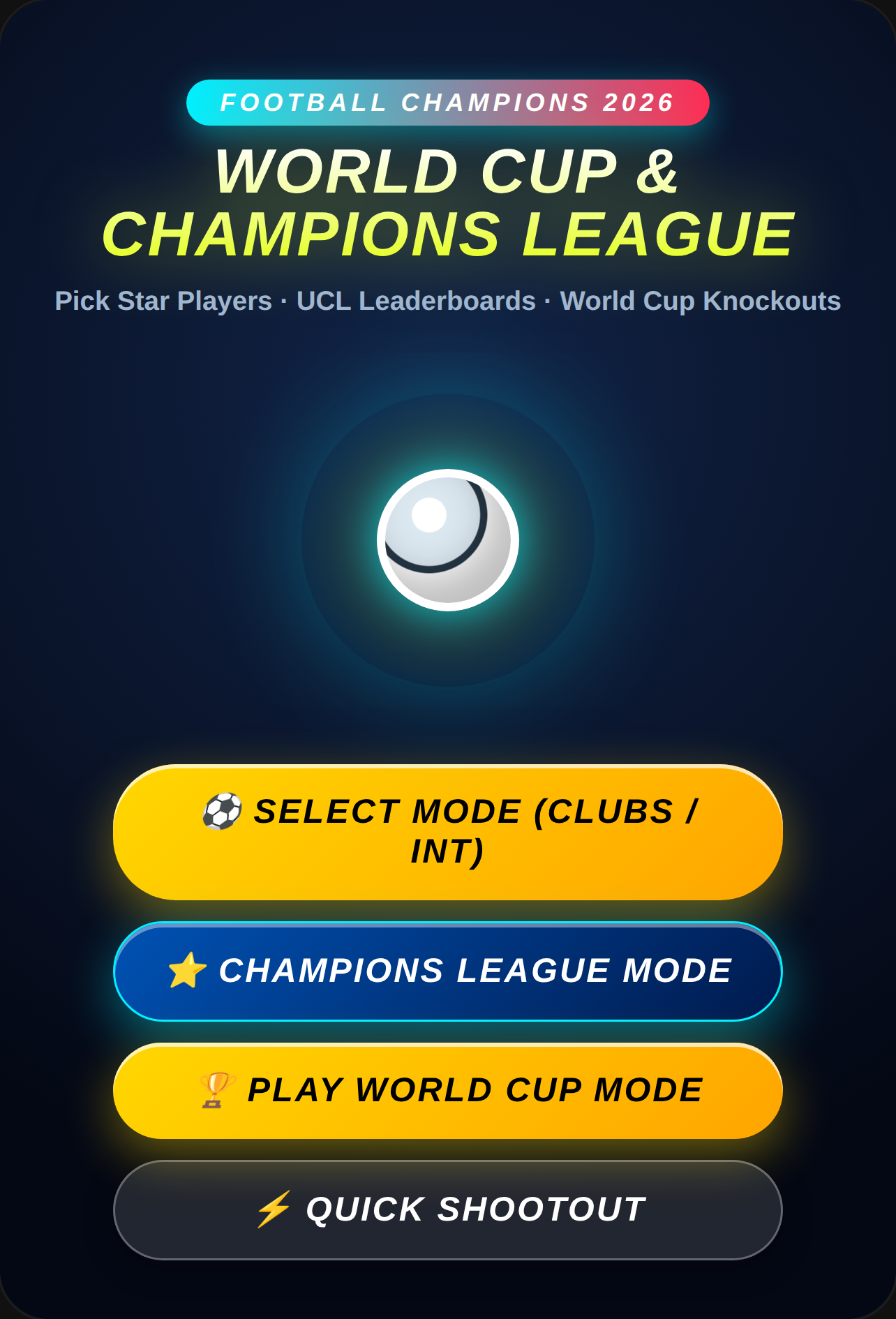 World Cup & Champions League Shootout cover