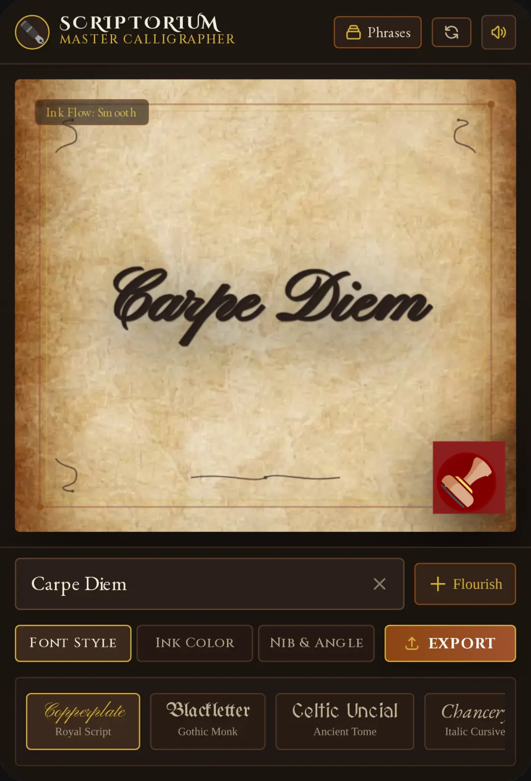 Scriptorium — Classic Calligraphy Maker cover