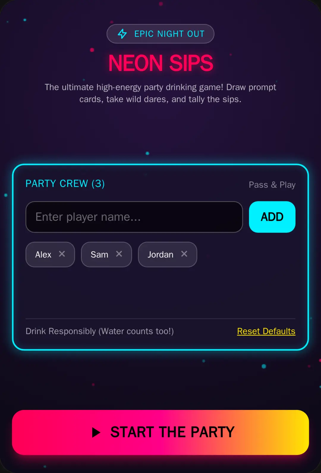 Neon Sips: Party Game cover