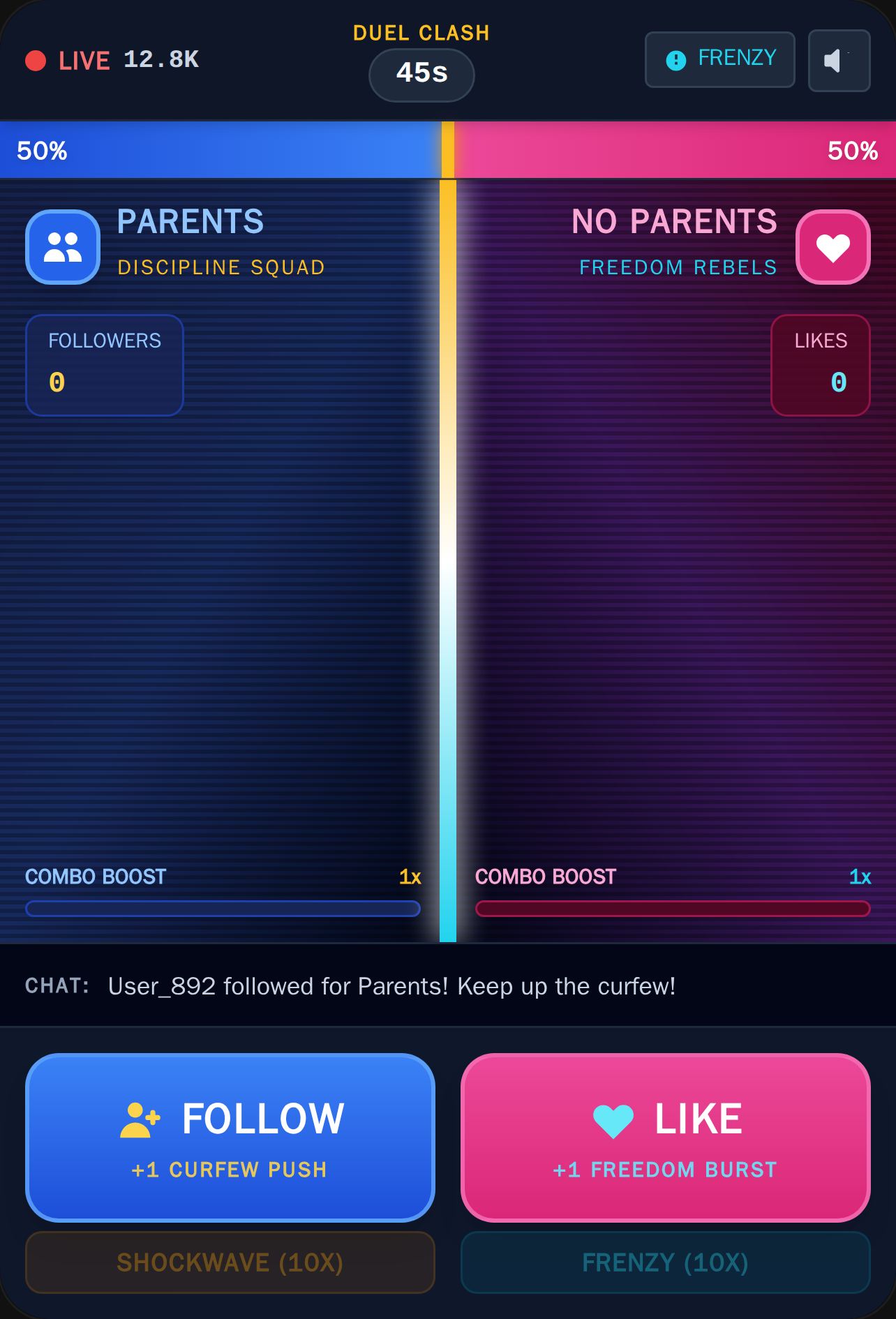 Parents vs No Parents: Follow & Like Duel cover