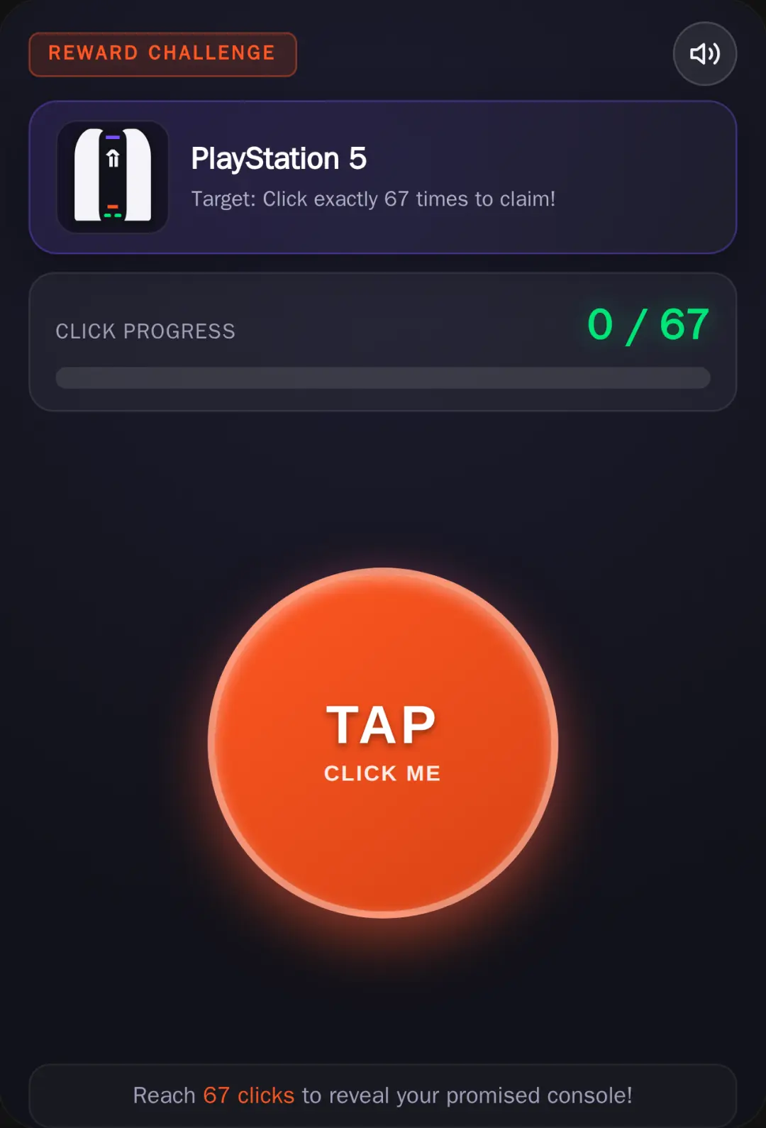 Click 67 Times for a PS5 cover