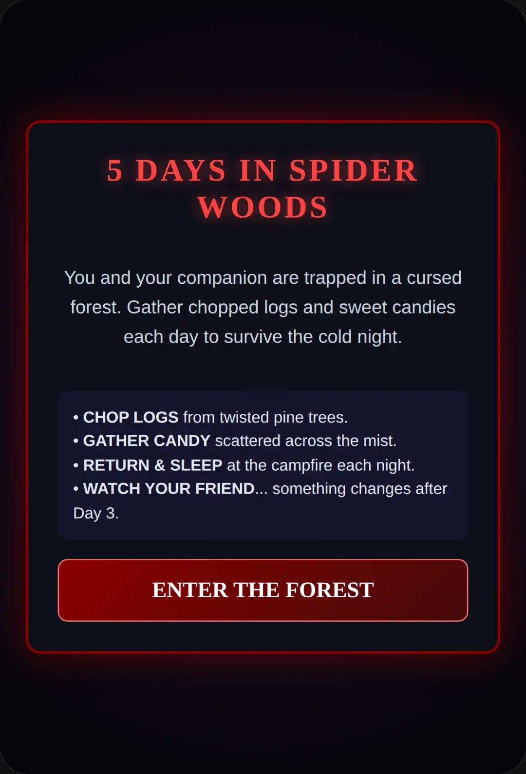 The Spooky Forest: 5 Days With My Friend cover