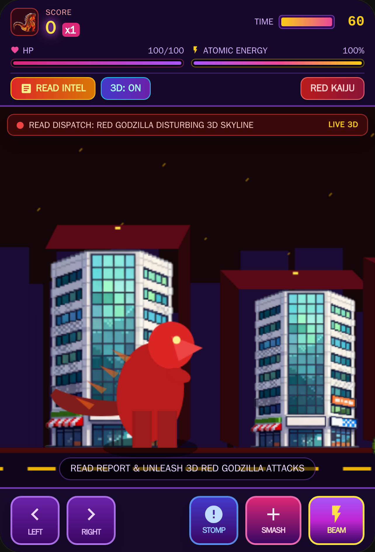 Red Godzilla 3D Rampage cover