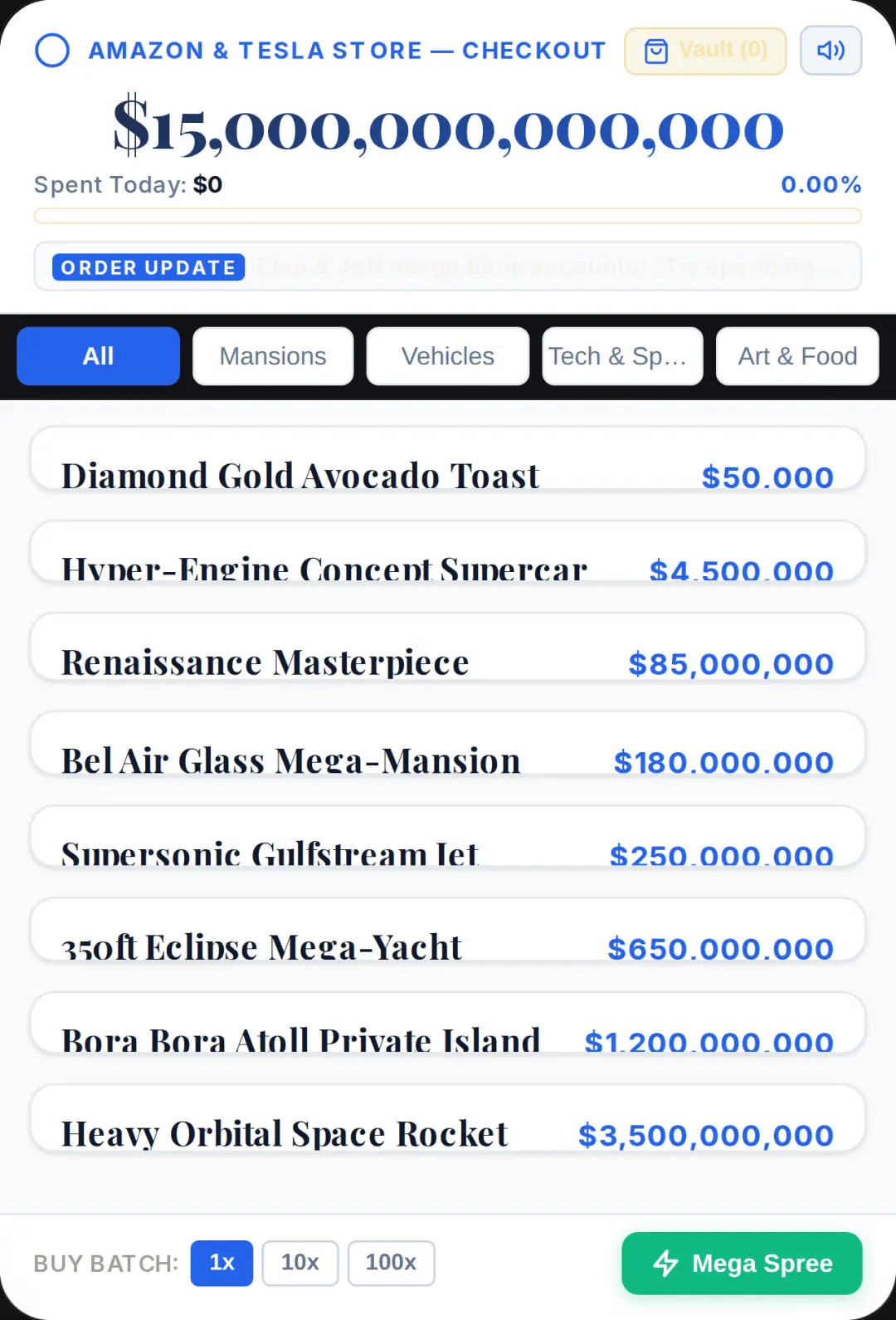 Billionaire Spender - Elon & Bezos Fortune cover