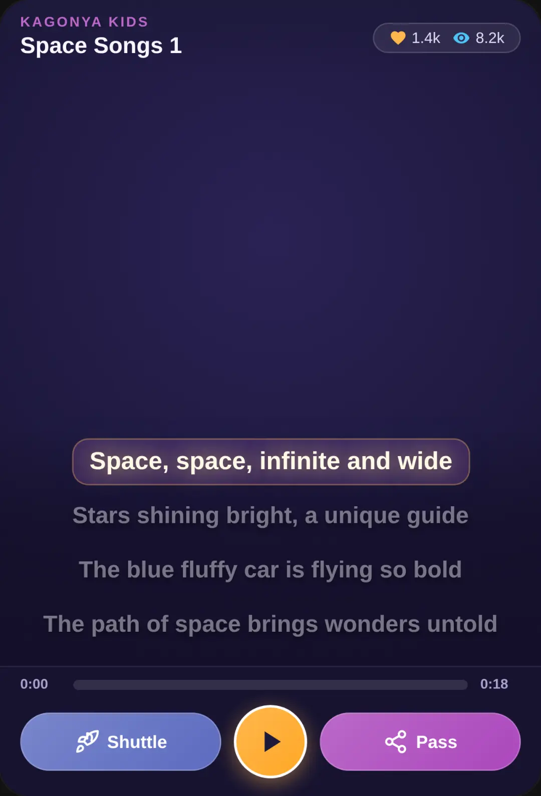 Space Songs 1: Interactive Lyric Player cover