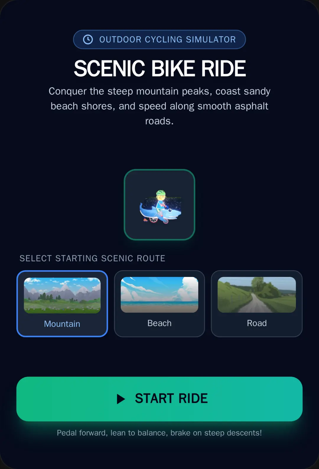 Scenic Bike Ride: Mountain, Beach & Road cover