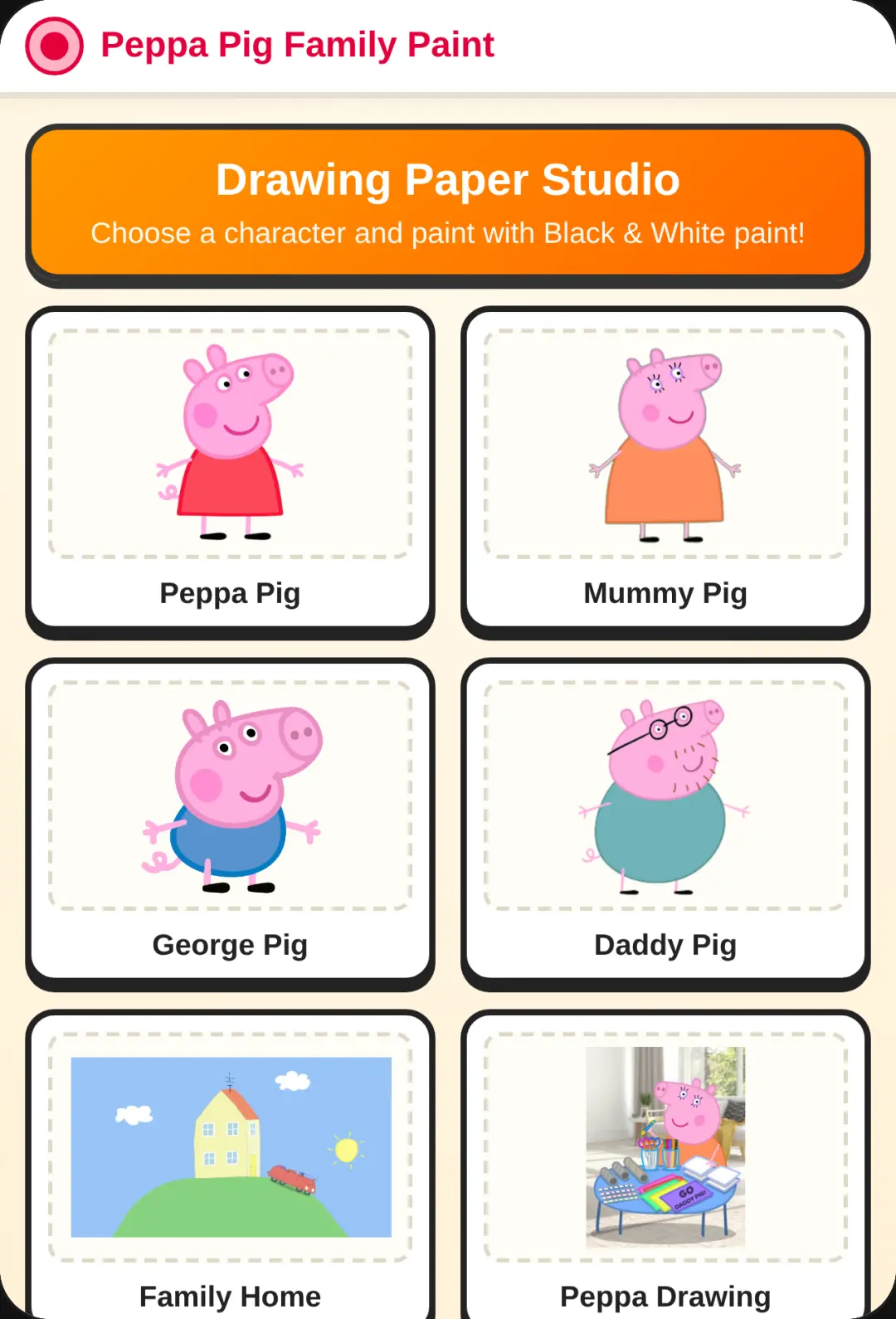Peppa Pig Family Drawing Paper