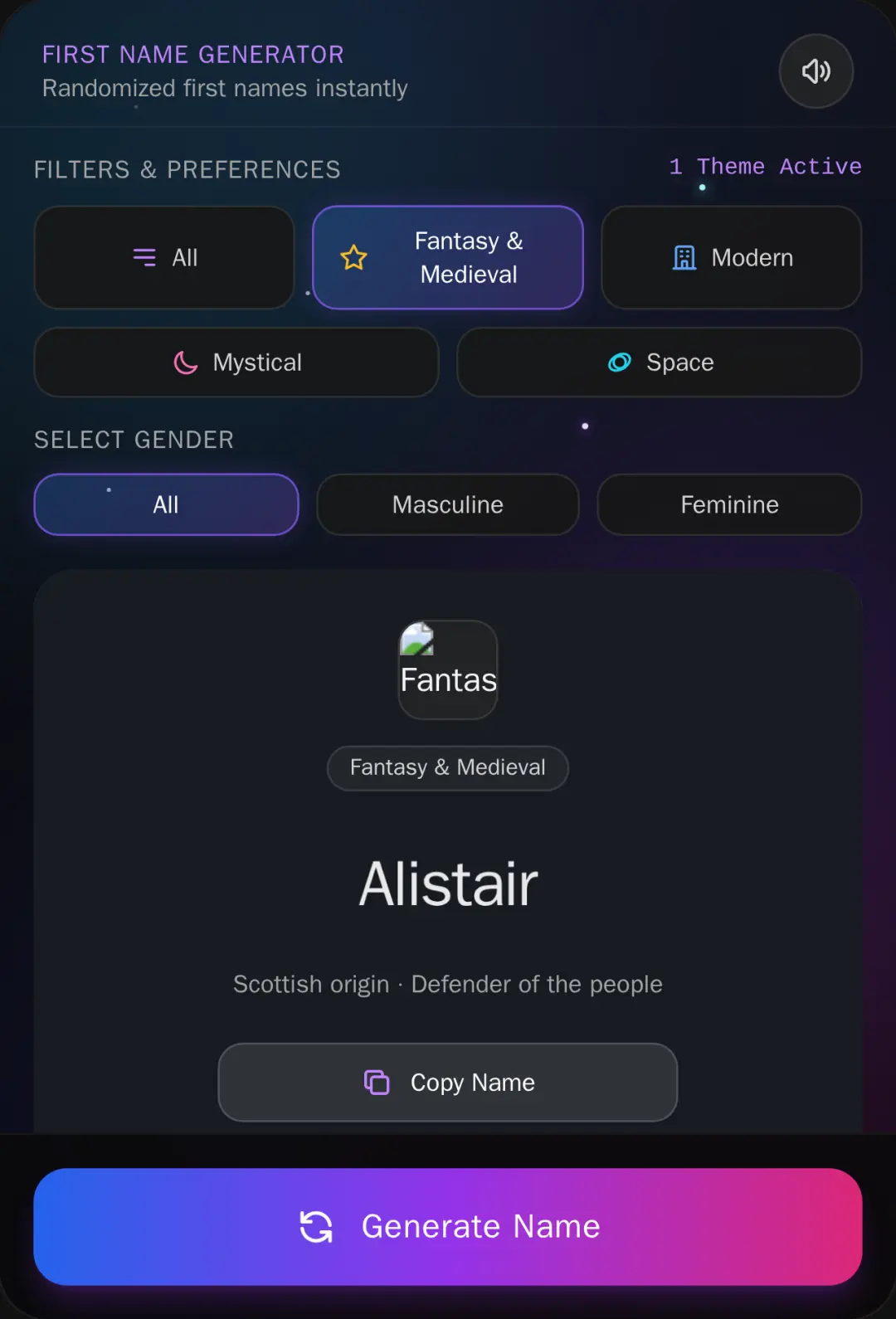 First Name Generator cover