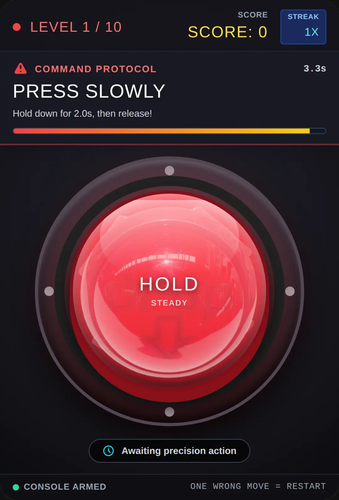 THE RED BUTTON: DO NOT MESS UP cover