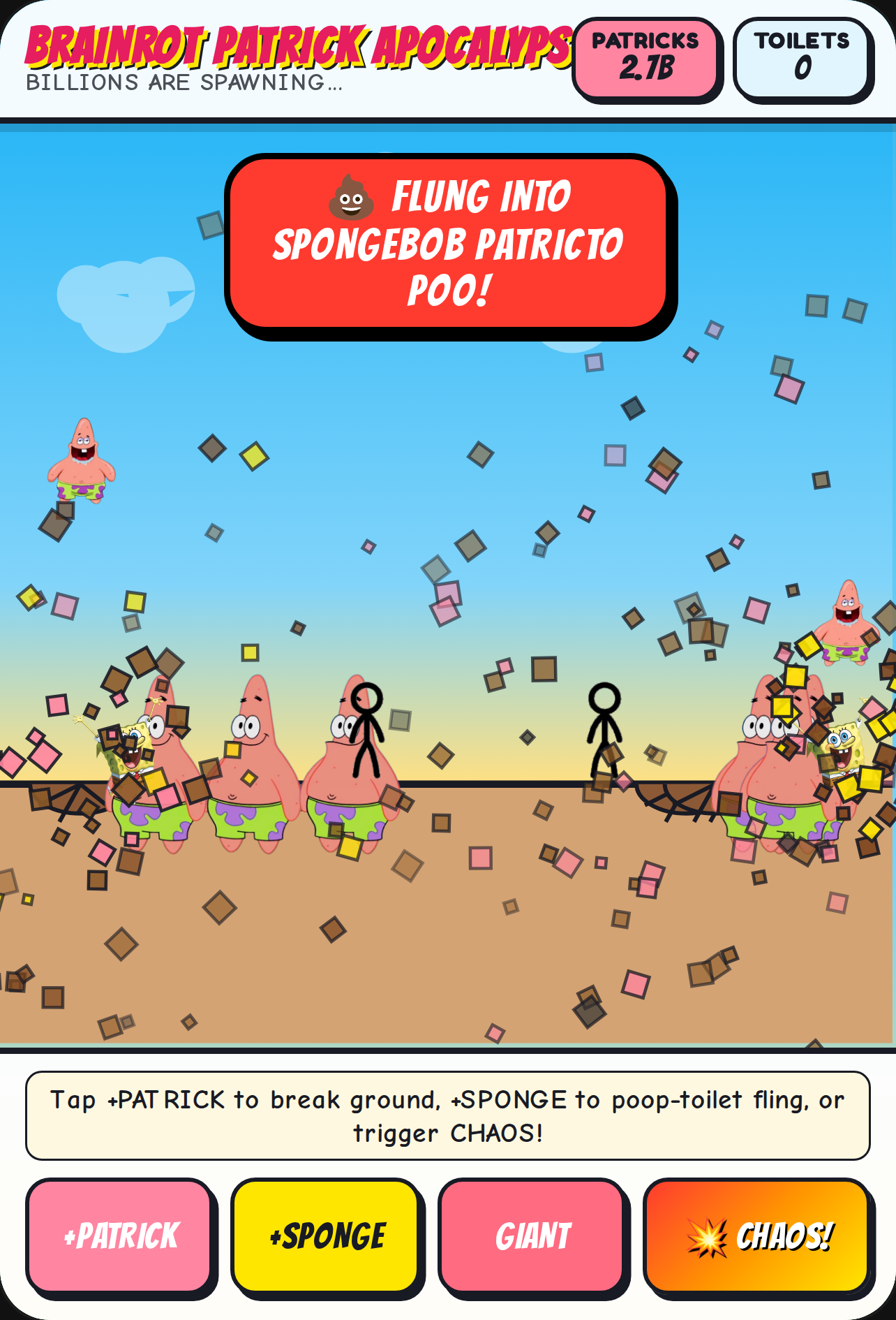 Billions of Patricks & Spongebob Toilet Brainrot Chaos cover