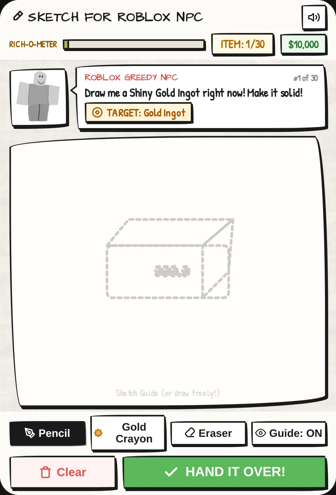 Draw for Roblox NPC - Get Him Rich! cover