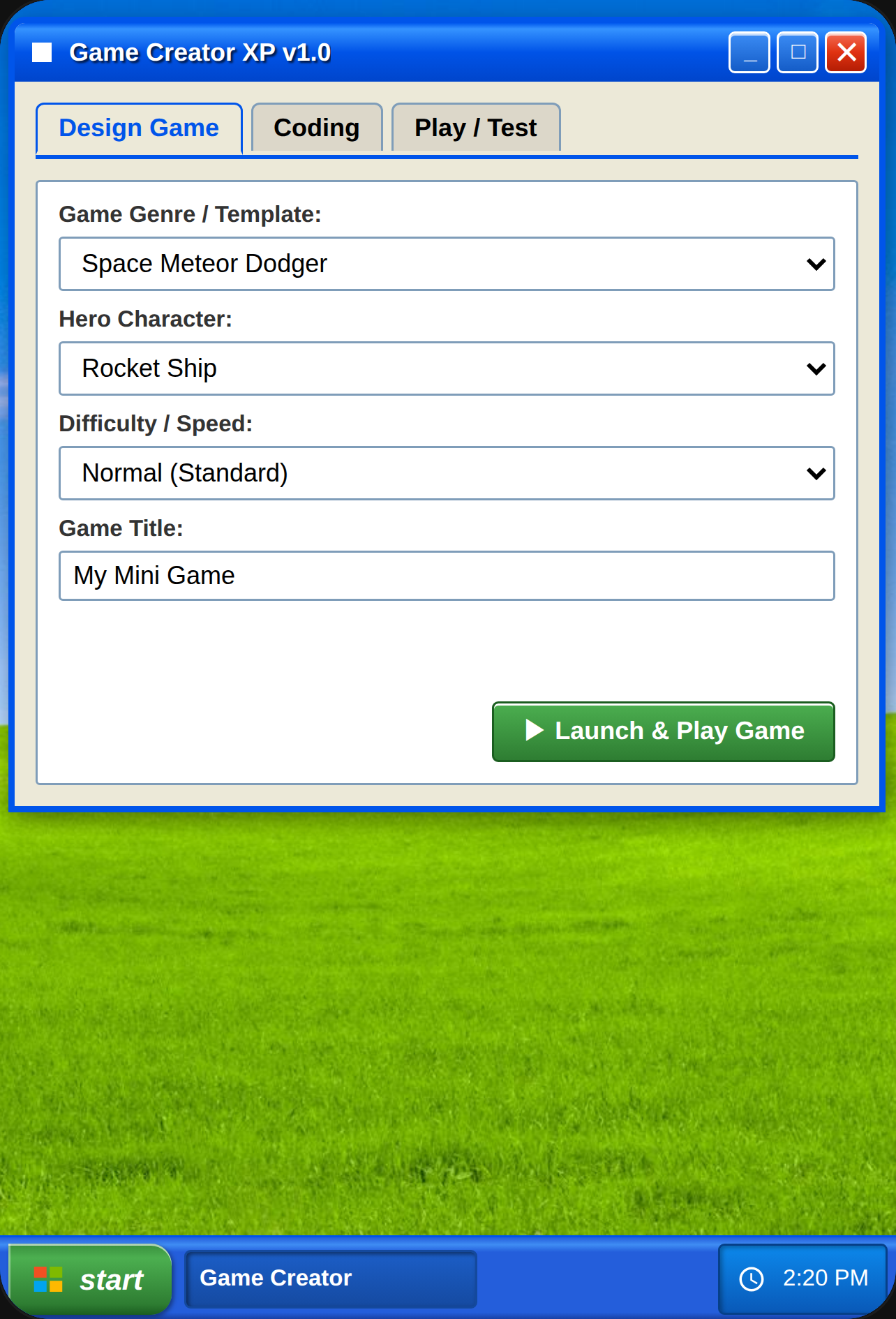 Windows XP - Game Creator Desktop cover