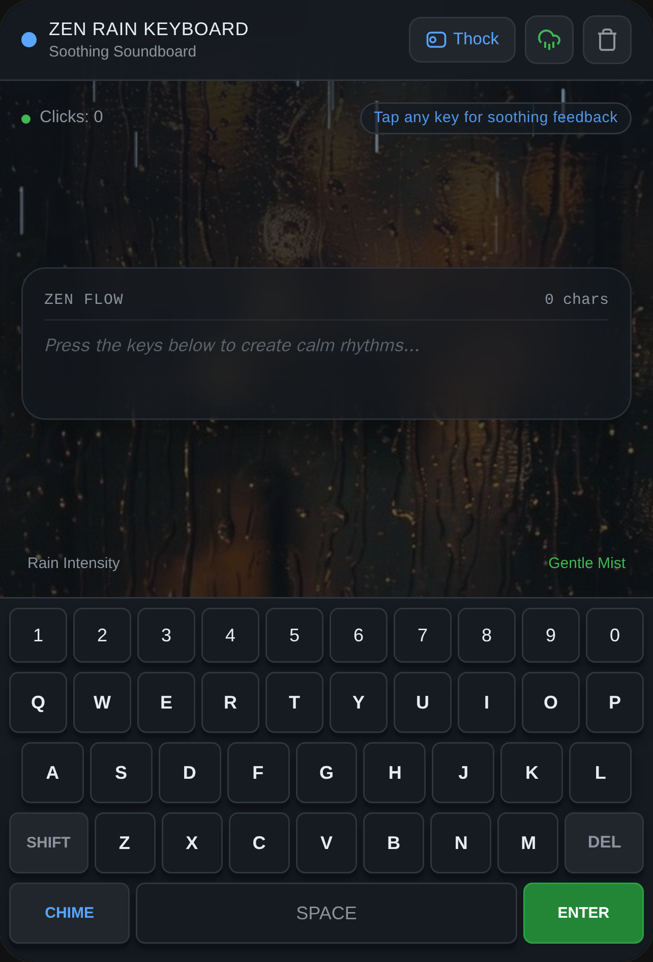 Zen Rain Keyboard cover