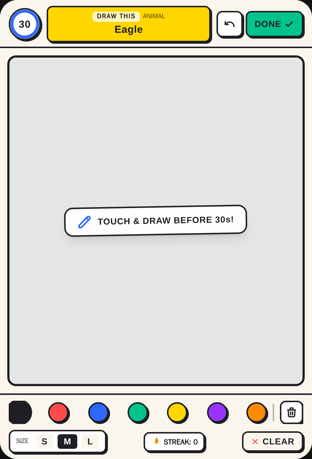 Doodle Rush 30s - Impress the ai judge by drawing your best! Remember you don't have much time ;) cover