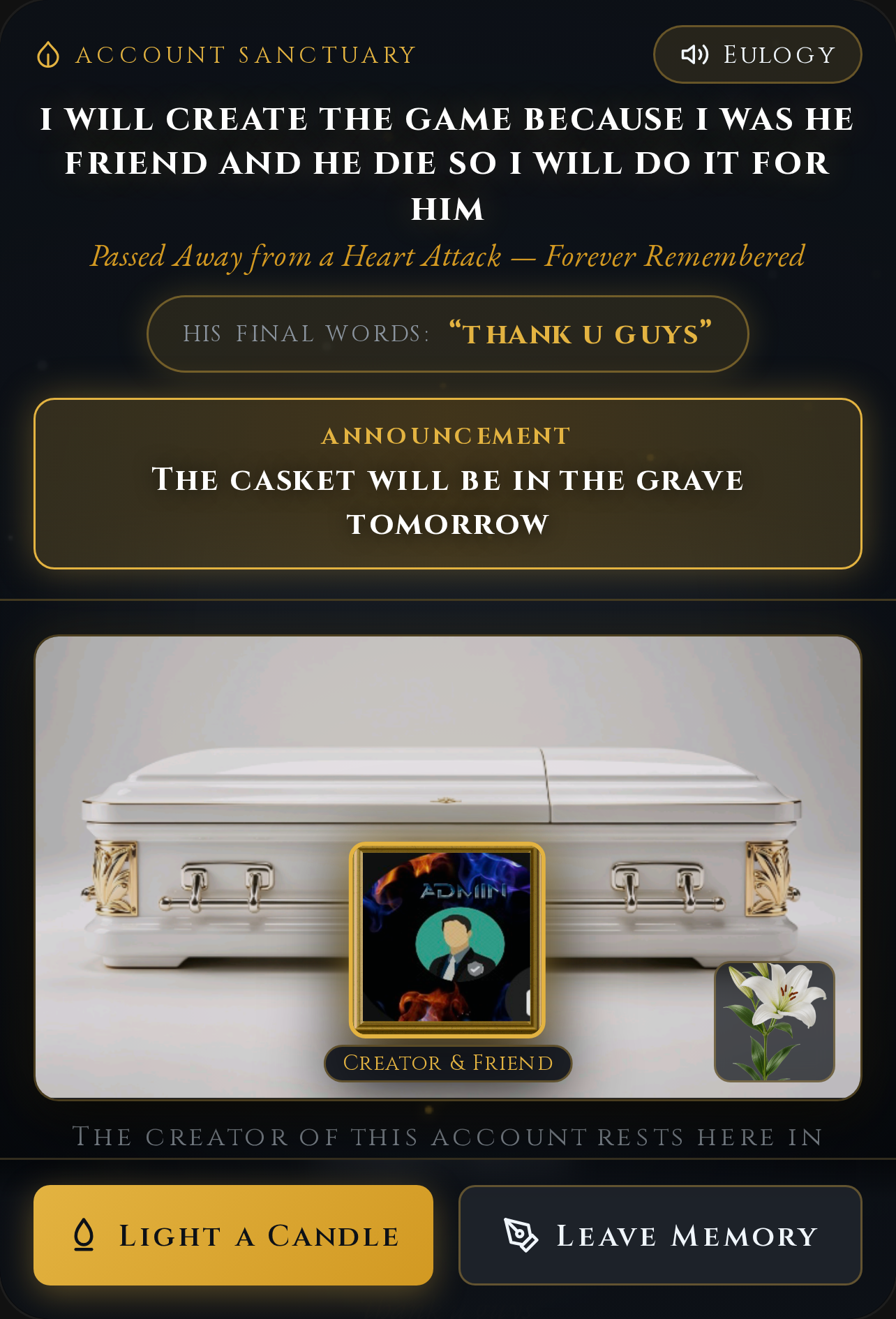 In Loving Memory of Our Creator cover