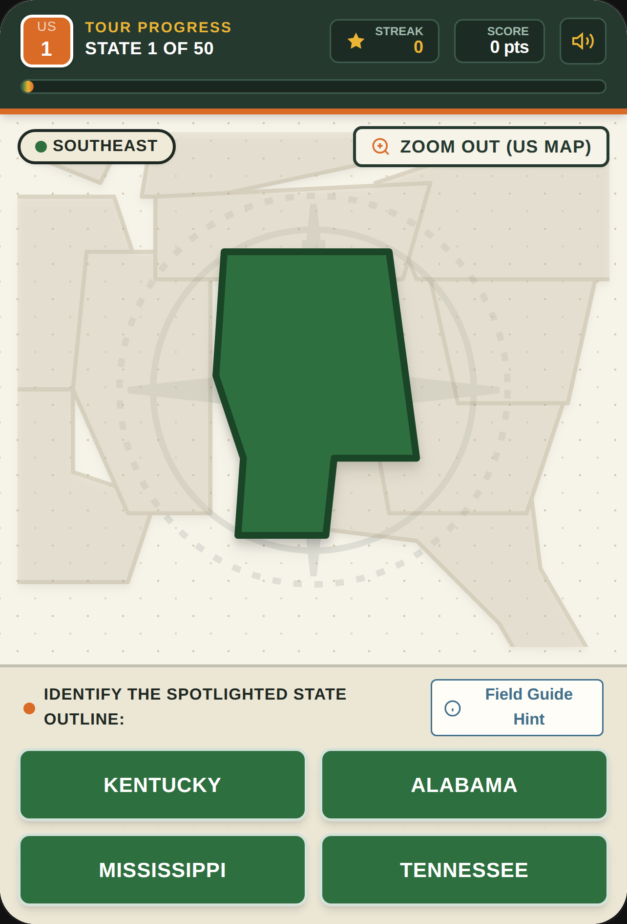 Guess the American State — Grand 50-State Road Trip Tour cover