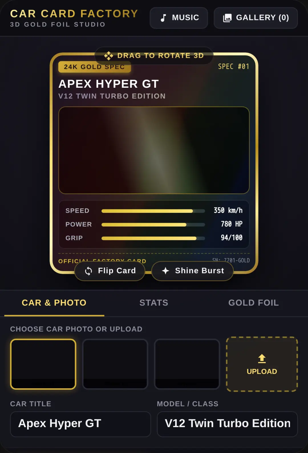 3D Car Card Factory cover