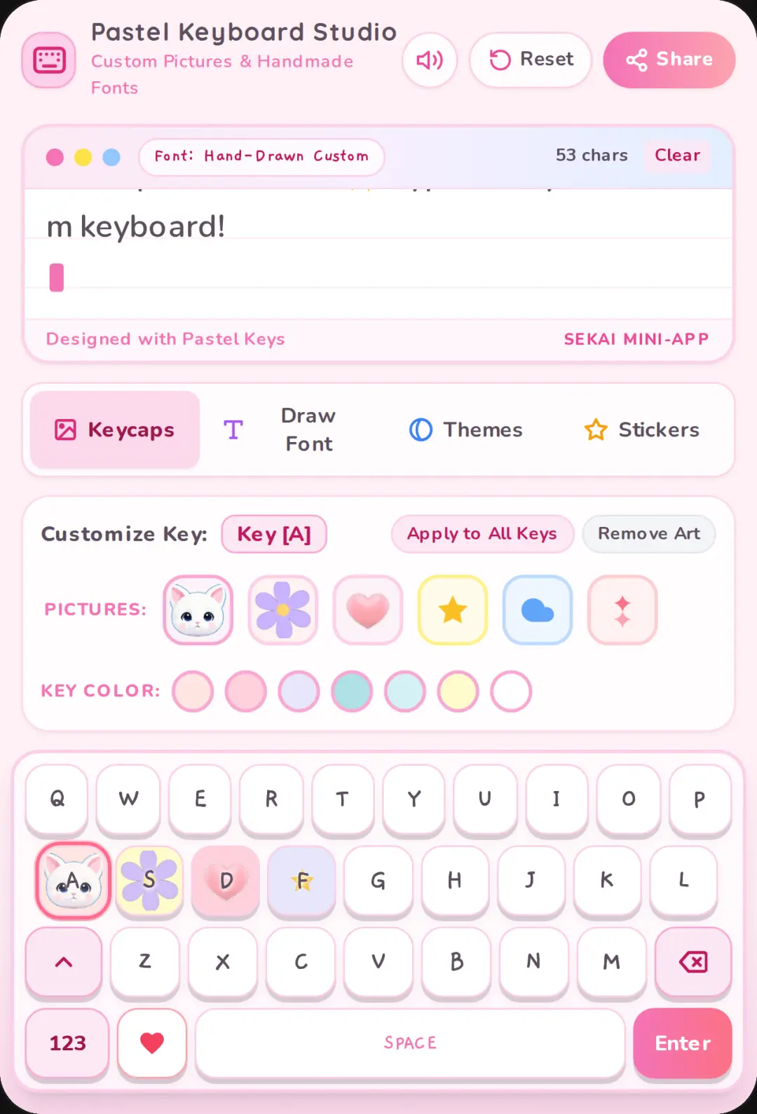 Pastel Keyboard Font (Draw and add stickers) cover
